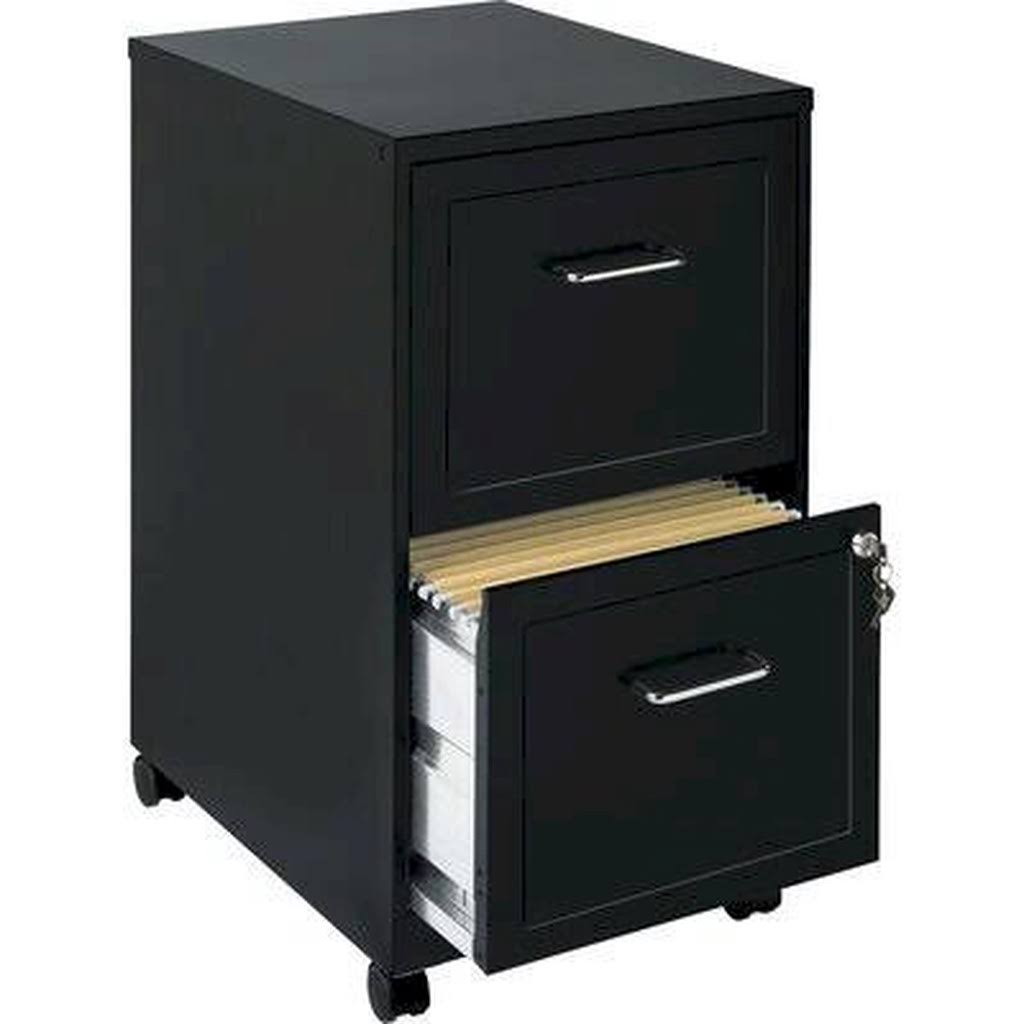 Black 2-Drawer Mobile File Cabinet Q68946