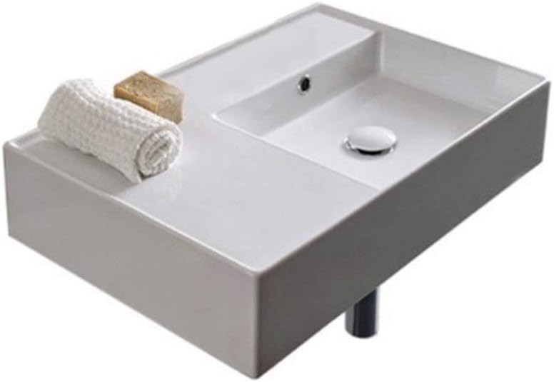 White One Hole Bathroom Sink M90313