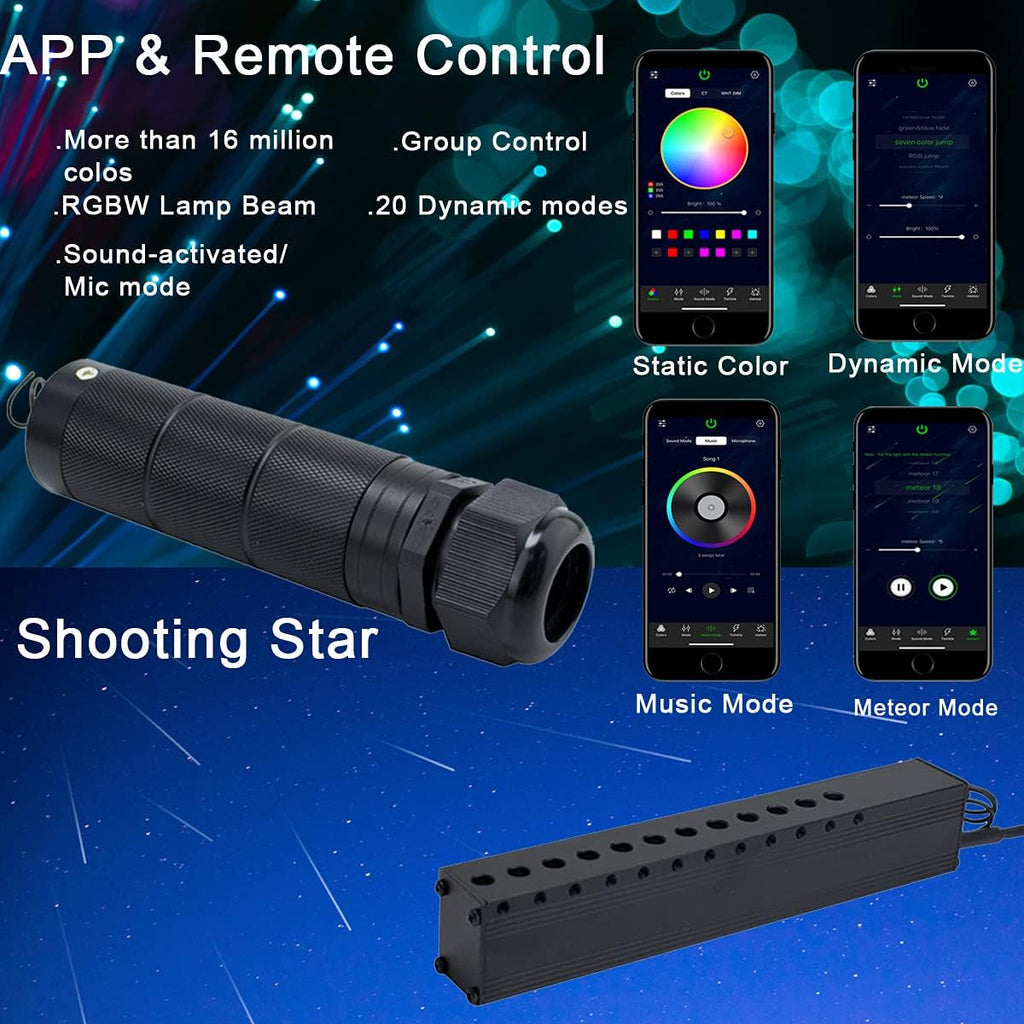 Bluetooth RGBW LED Fiber Optic Star Ceiling Light Kit M452