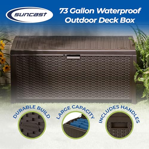 73 Gallon Mocha Brown Resin Deck Box H882490
