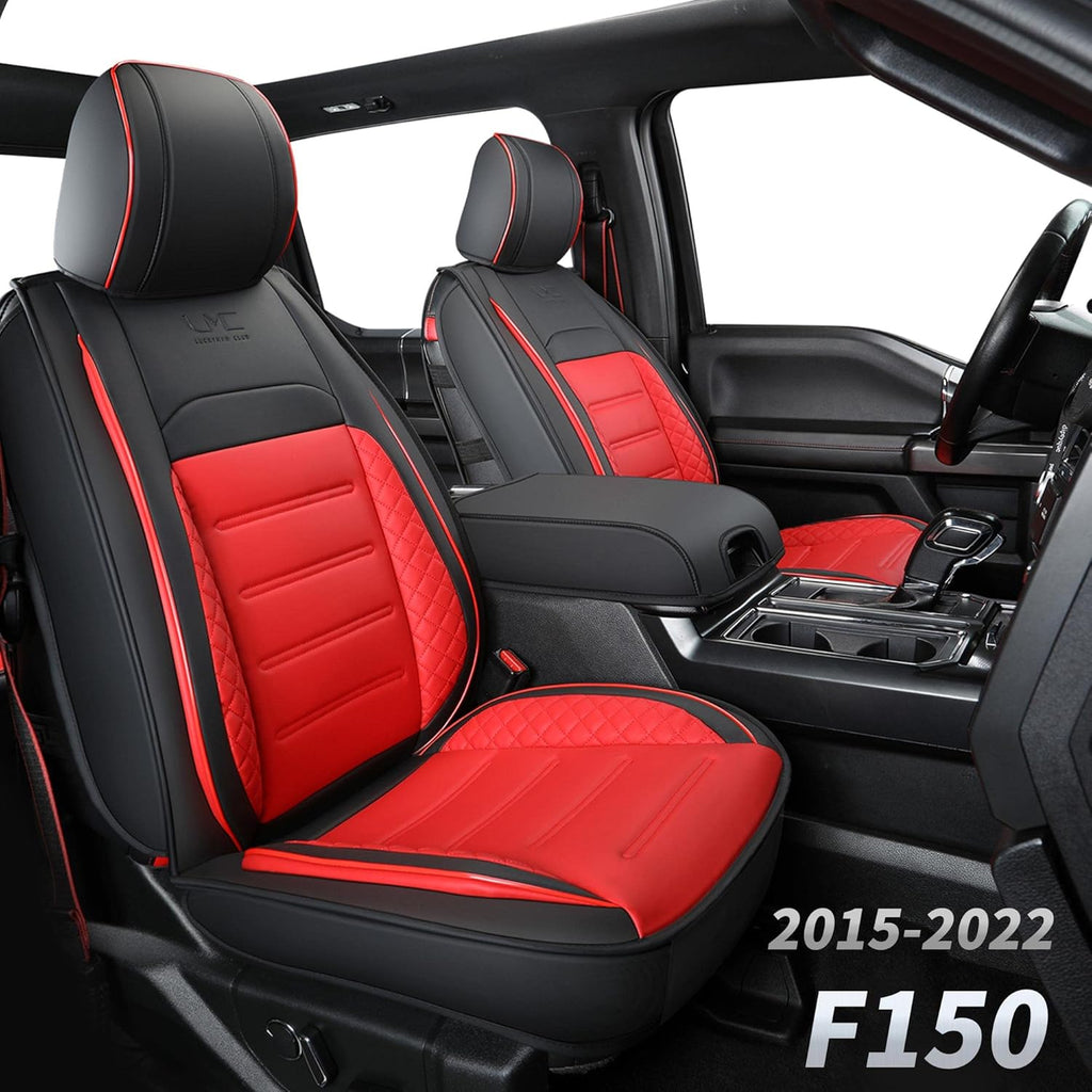 Faux Leather Seat Covers Full Set Black Gray I299