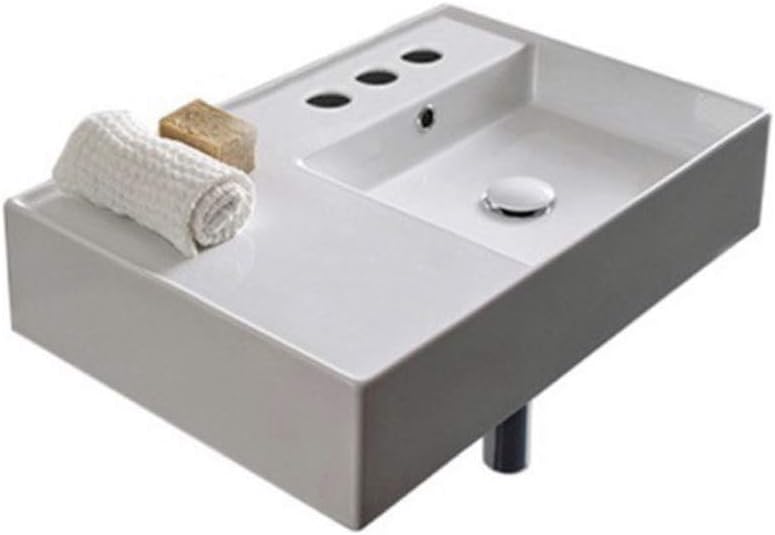 White One Hole Bathroom Sink M90313