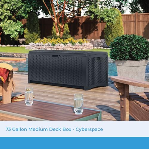 73 Gallon Mocha Brown Resin Deck Box H882490