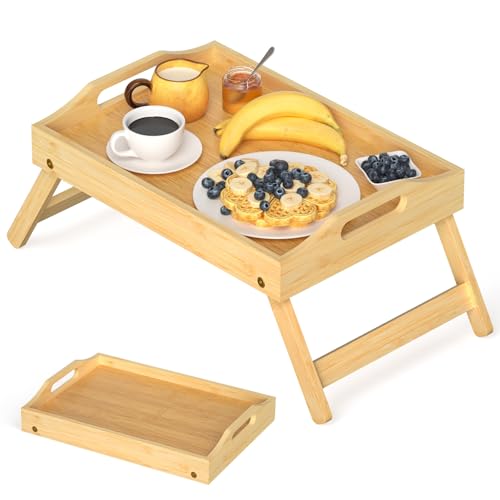 Bamboo Serving Tray with Folding Legs A615