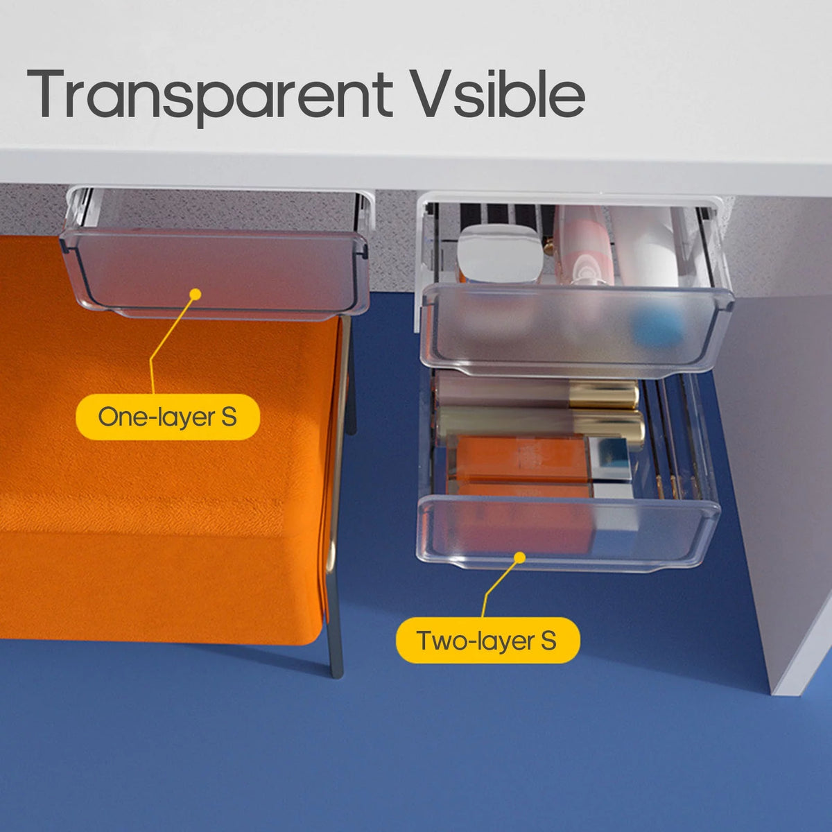 Invisible Under Desk Drawer Stationery Organizer L3664