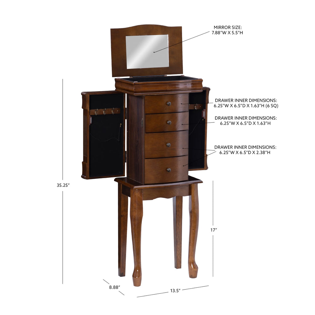 Walnut Jewelry Armoire W9946
