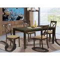 Solid Wood Dining Set 5 Pieces: 1 Table, 4 Chairs Q650744