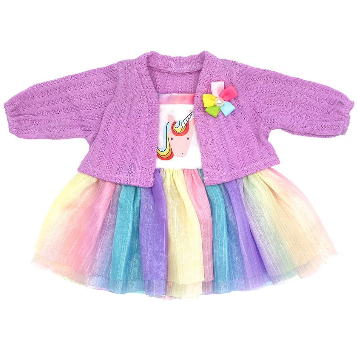 Rainbow Fluffy Skirt Doll Clothing A13008