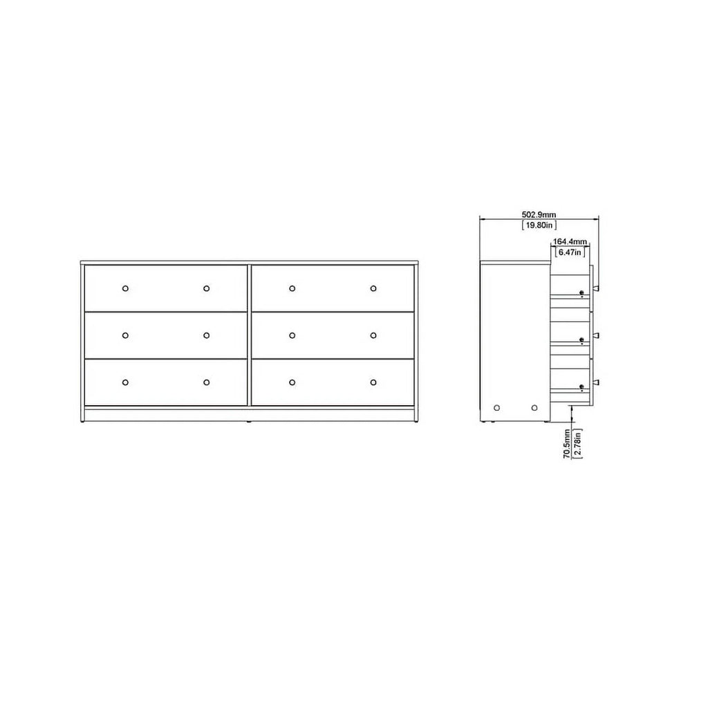Engineered Wood 6 Drawer Double Dresser M70366