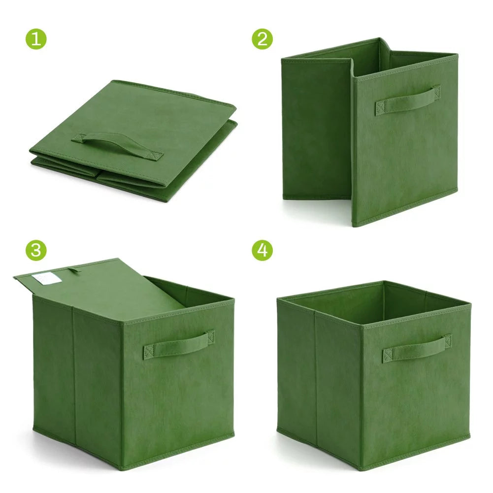 Set of 4 Foldable Fabric Storage Baskets X37096