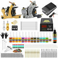 Complete Starter Tattoo Kit 2 Machine Guns 14 Inks Power Supply V2640