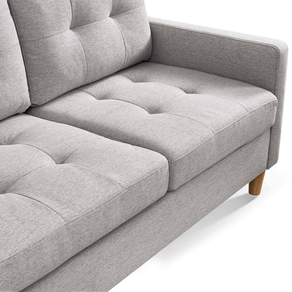 Light Grey Convertible Sectional Sofa with Ottoman N676582