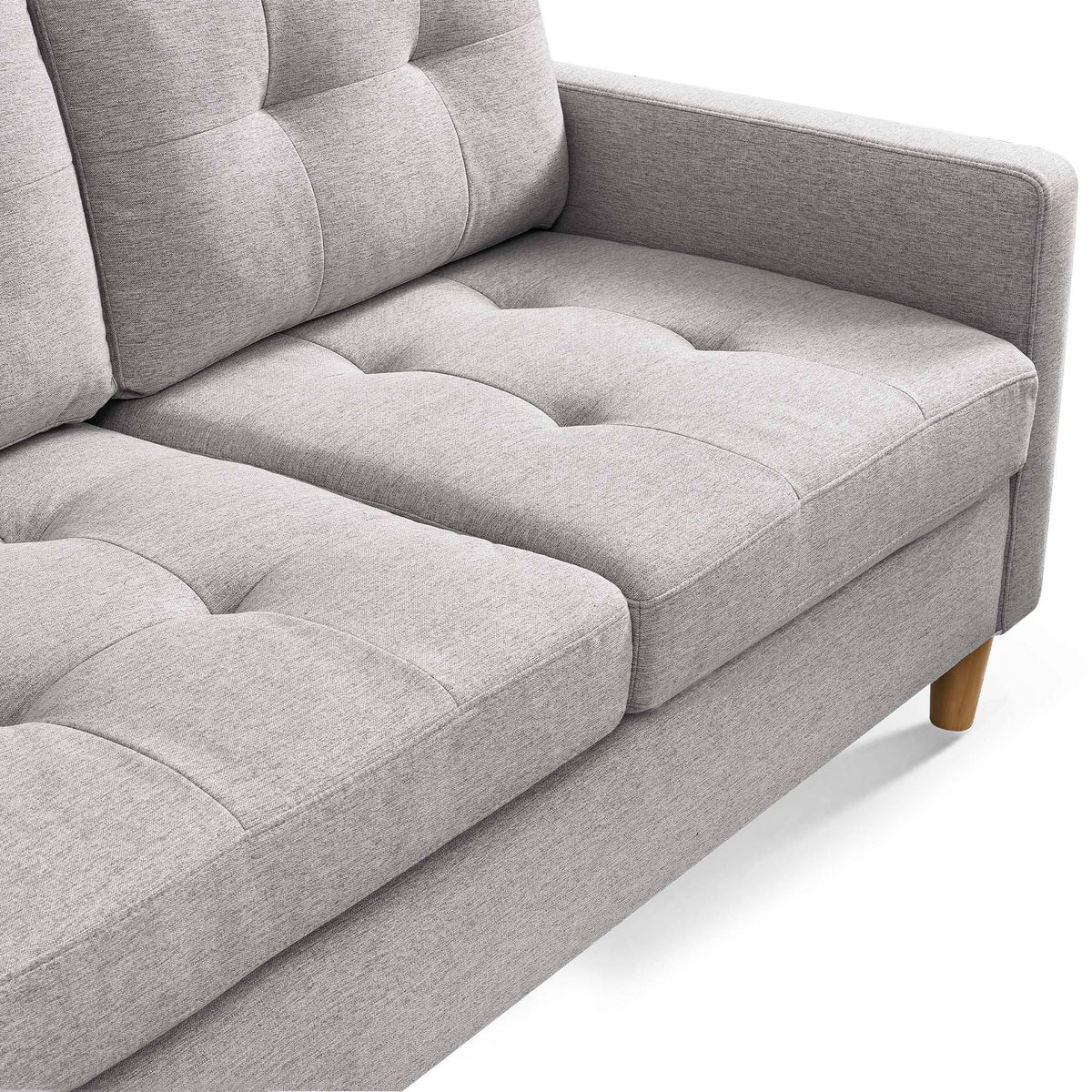Light Grey Convertible Sectional Sofa with Ottoman N676582