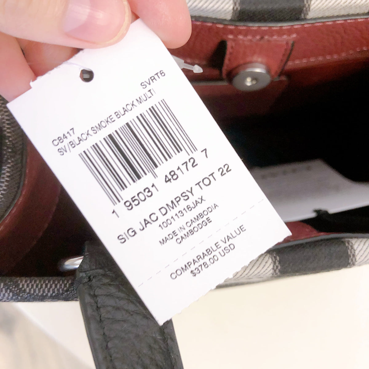 Black Signature Jacquard Tote E565