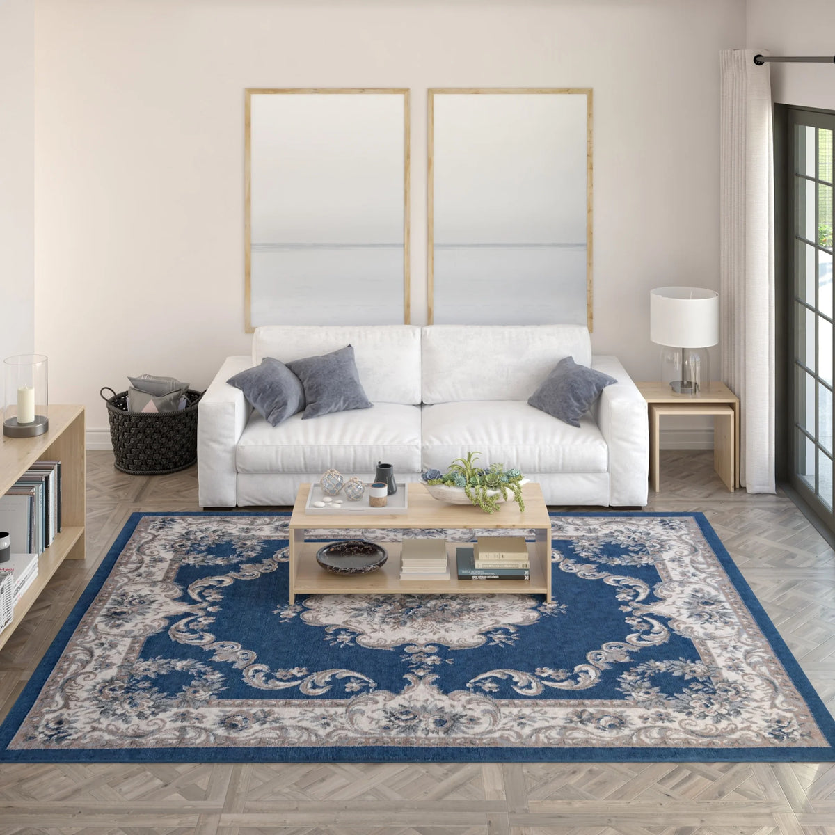 Navy 2'3'' x 7'3'' Runner Area Rug Q881