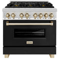 36 4.6 cu. ft. Dual Fuel Range with Black Matte Door and Gold Accents S92099