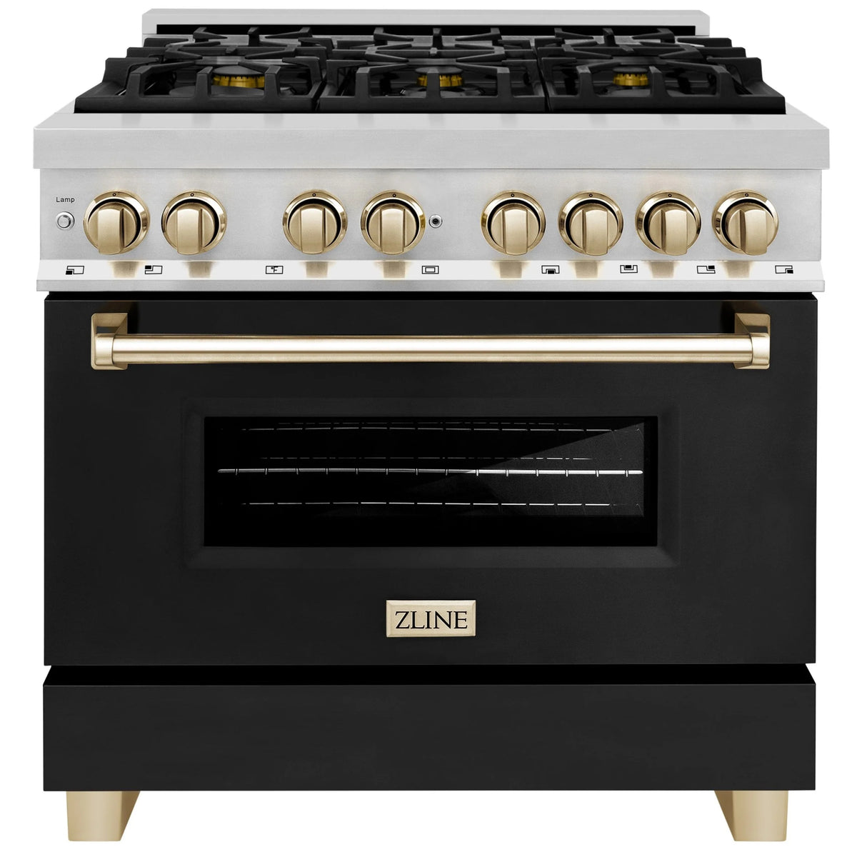 36 4.6 cu. ft. Dual Fuel Range with Black Matte Door and Gold Accents S92099