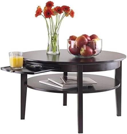 Round Coffee Table with Pull Out Tray P6184