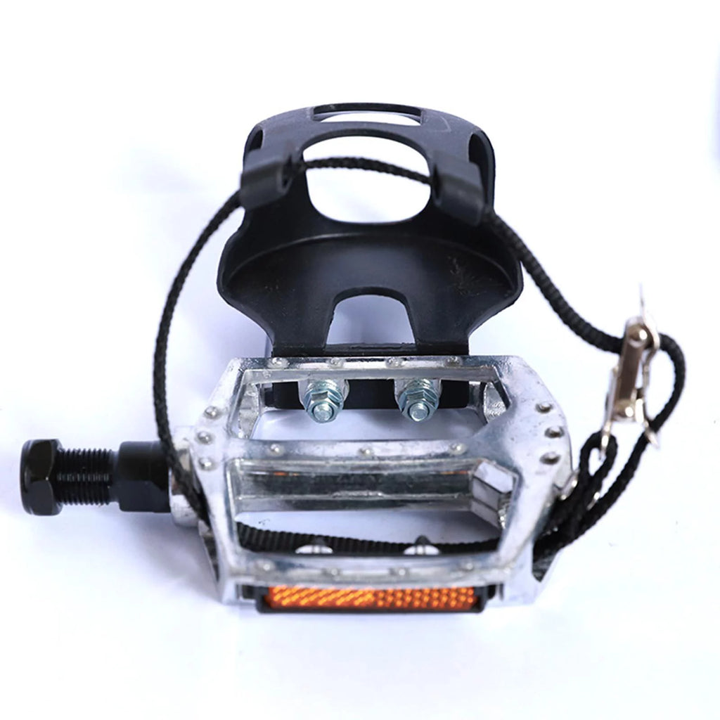 1 Pair Exercise Bike Pedals with Straps and Toe Clips V23411