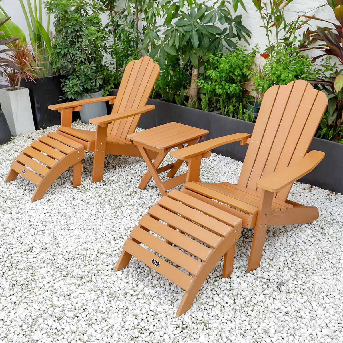 Brown All-Weather Plastic Wood Ottoman Footstool O669