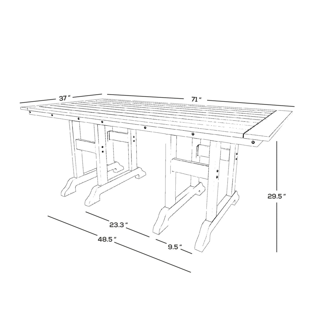 6-Piece All Weather Outdoor Dining Set with Bench V2081