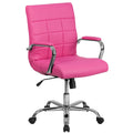 Pink Vinyl Mid-Back Swivel Office Chair E3365