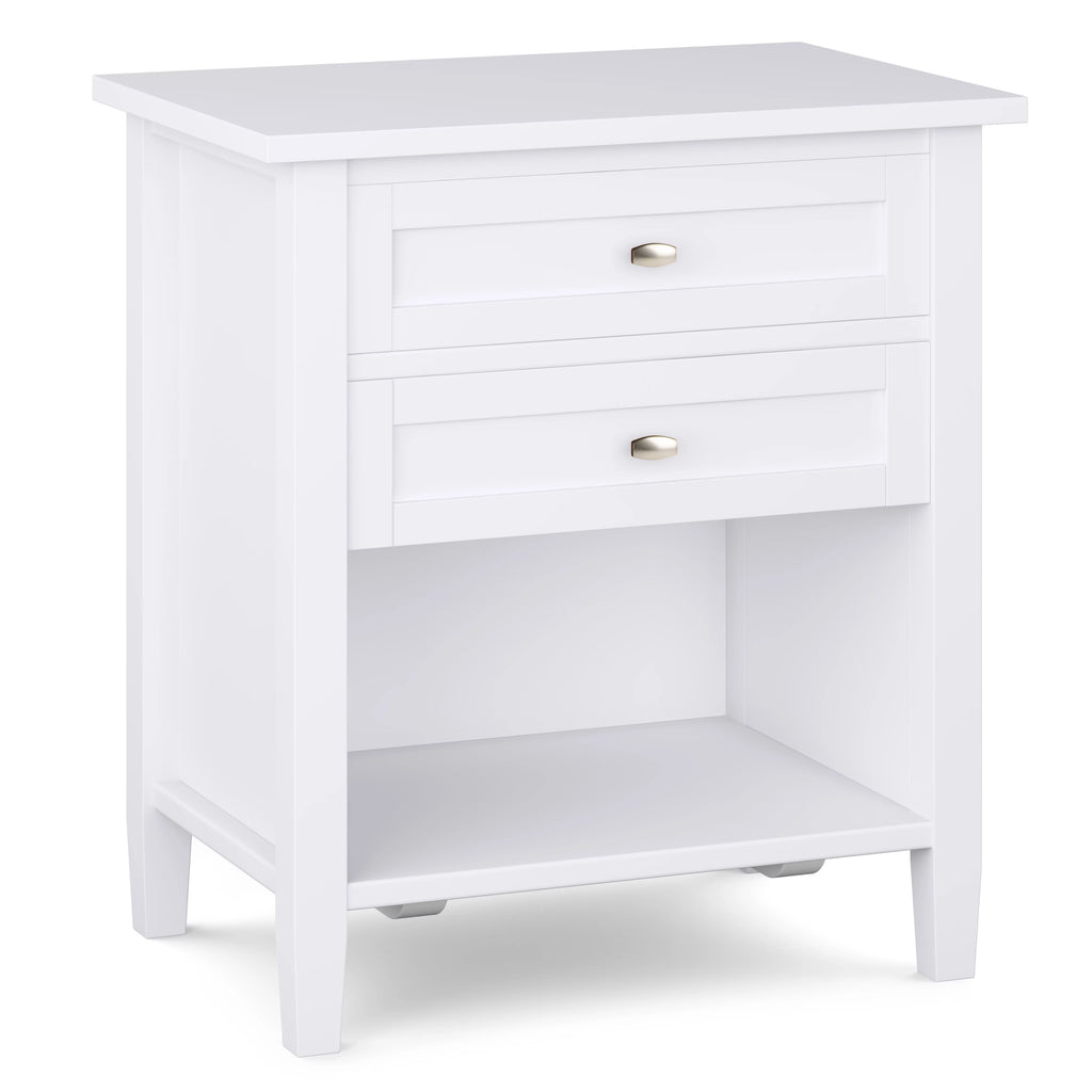 White 24 inch Wide Solid Wood Nightstand E95909