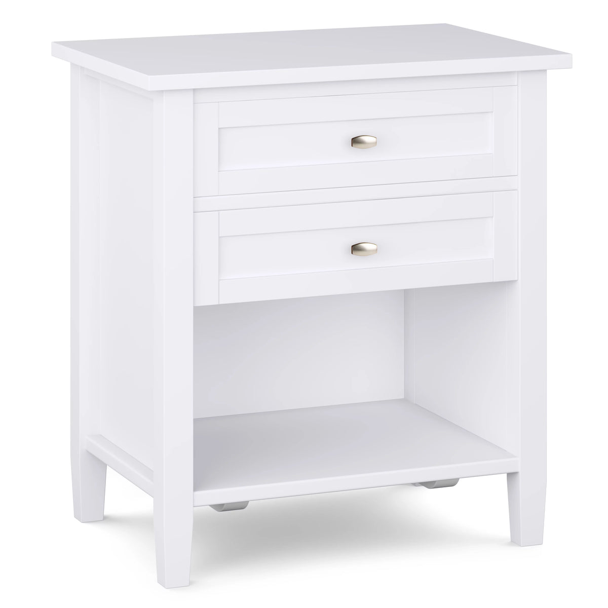 White 24 inch Wide Solid Wood Nightstand E95909