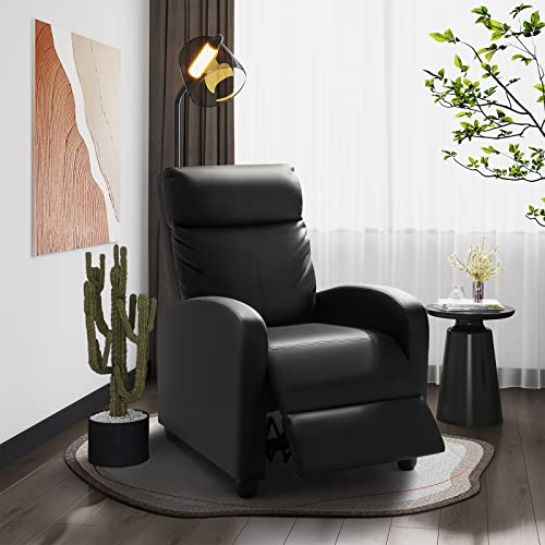 Black PU Leather Recliner Chair H9071