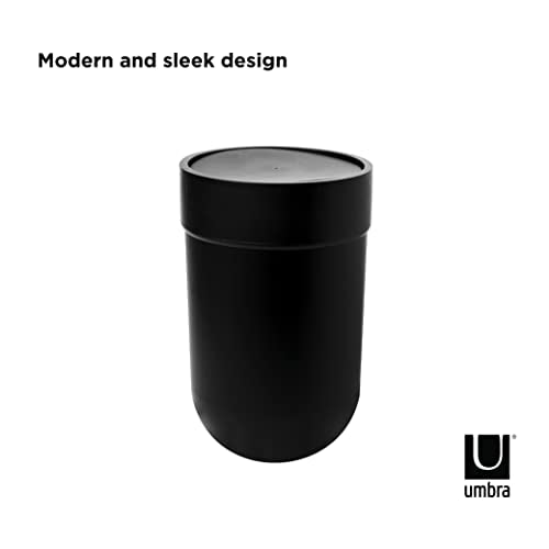 Small Black Trash Can with Lid I225