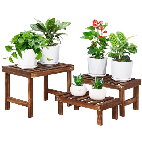 3 Tiered Wood Plant Stand Shelf K87314