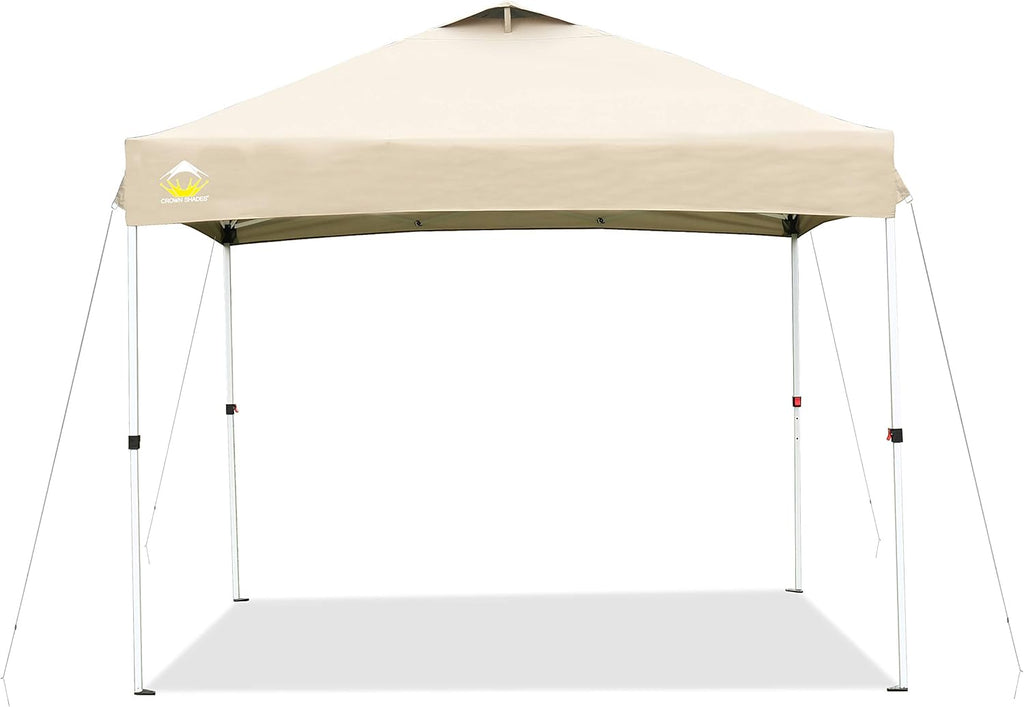 Beige 10x10 Pop Up Canopy with Wheeled Carry Bag P718732