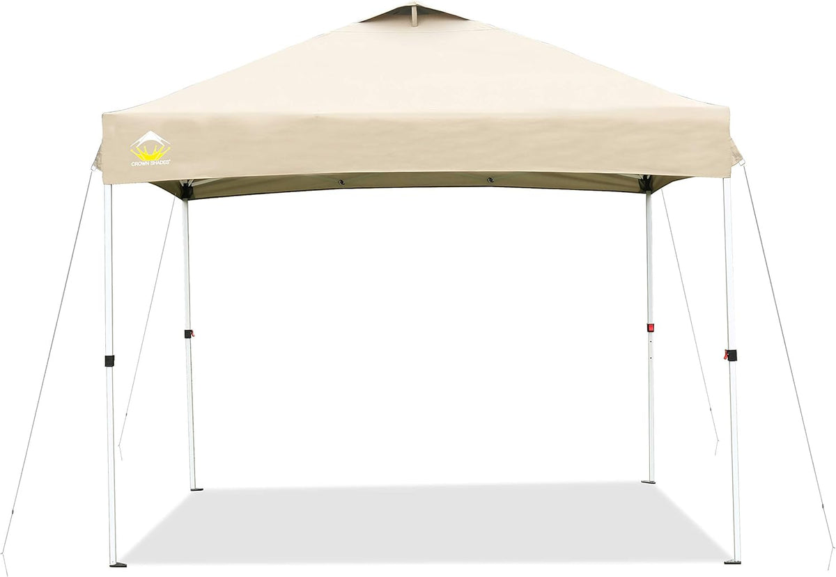 Beige 10x10 Pop Up Canopy with Wheeled Carry Bag P718732