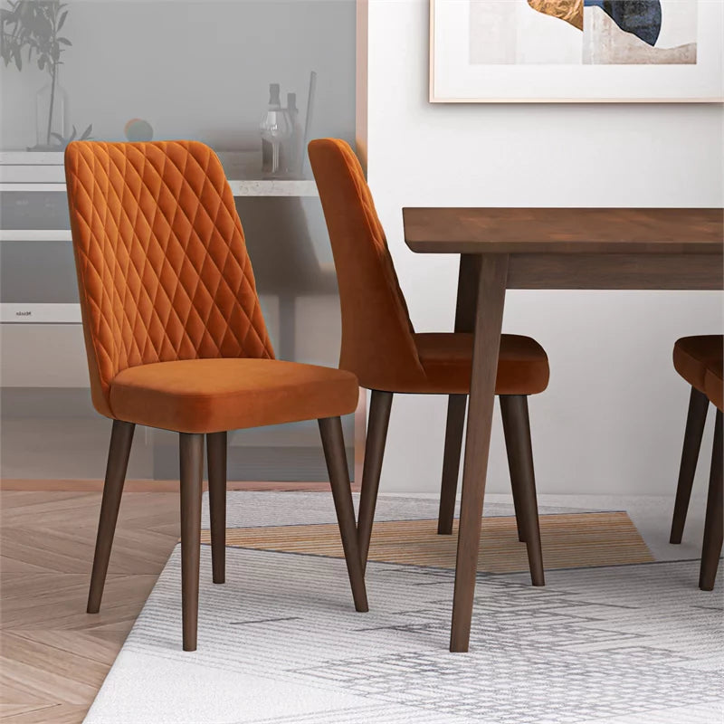 Solid Wood Walnut Dining Table and 4 Chair Set D21817