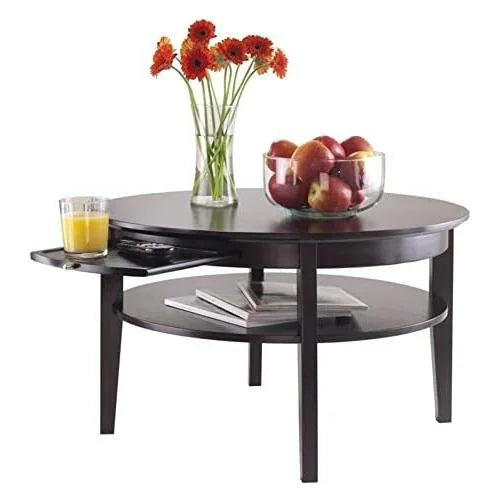 Round Coffee Table with Pull Out Tray P6184