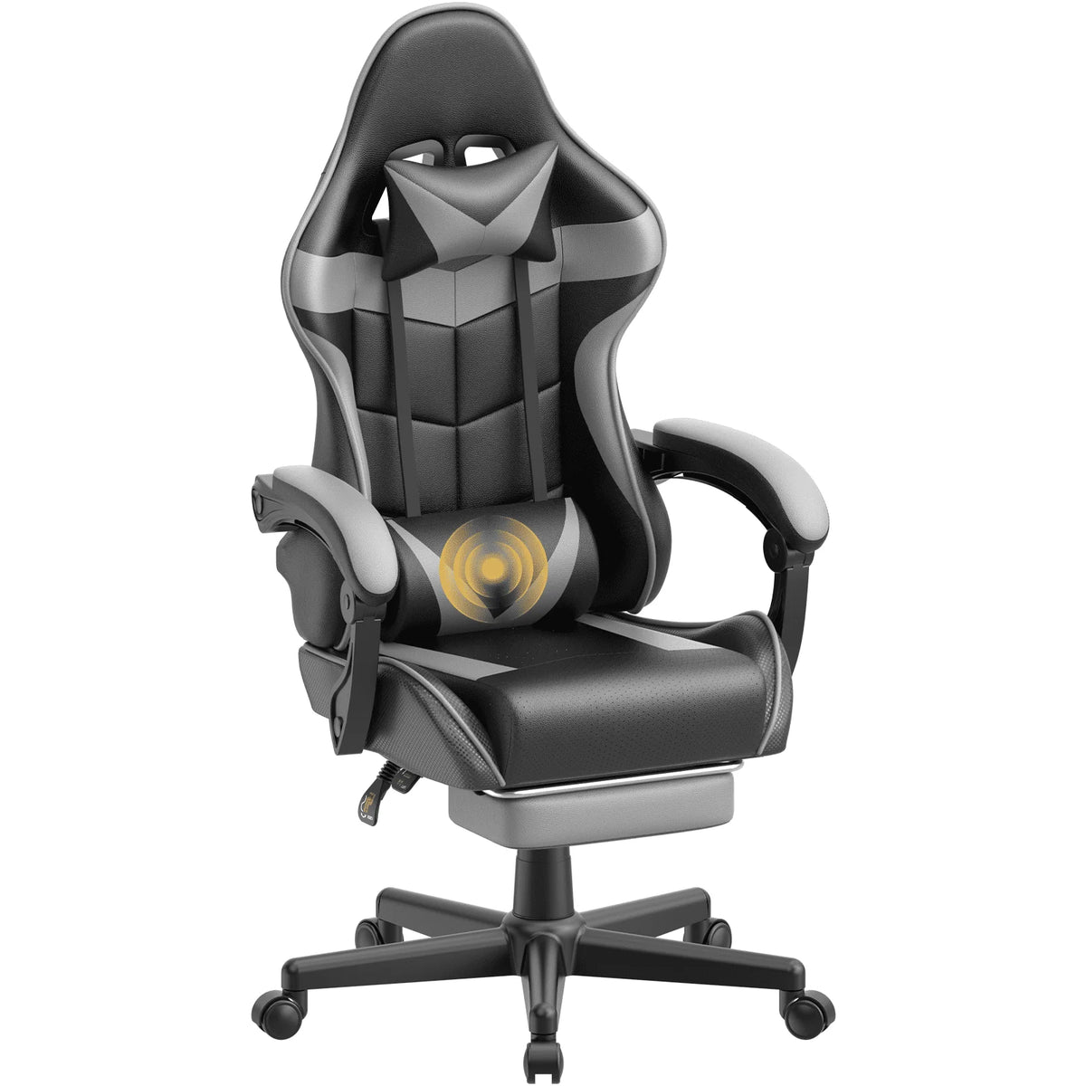 Blue Ergonomic Massage Gaming Chair with Footrest Q36978