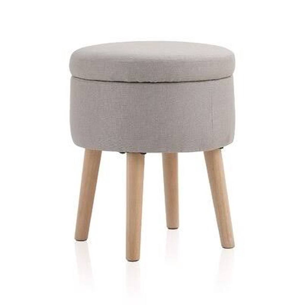 Gray Round Storage Ottoman Z8163