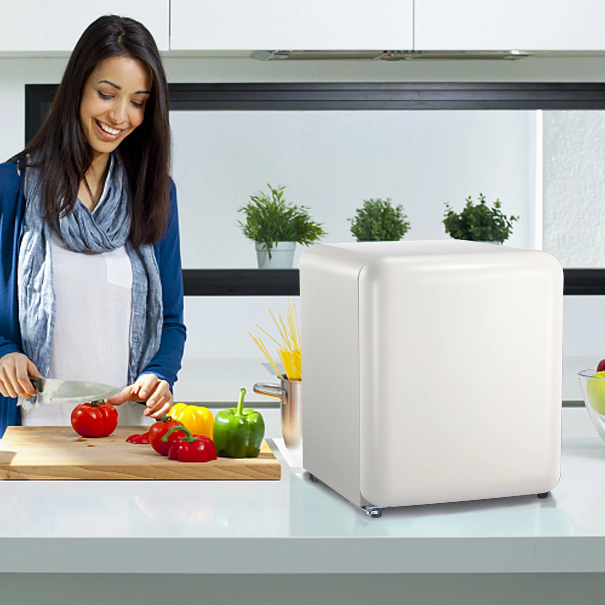 1.1 Cu.ft Compact Upright Freezer with Reversible Single Door Z744057