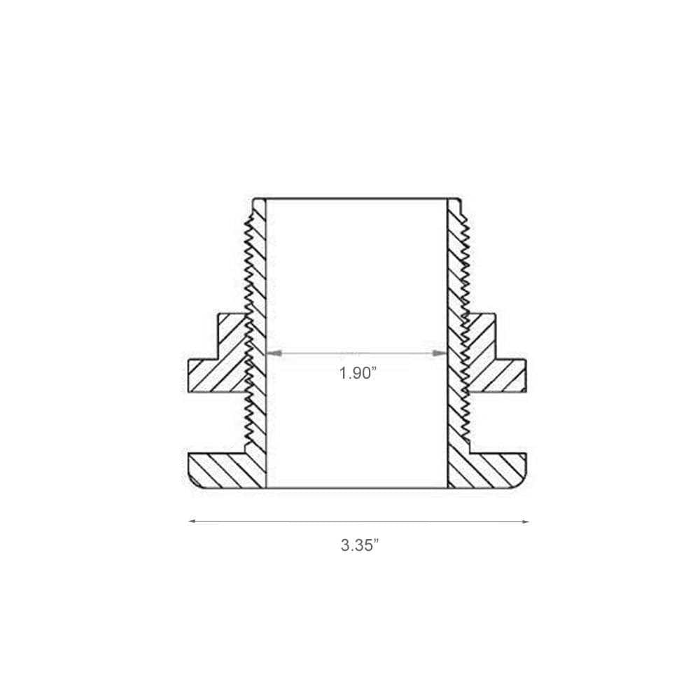 1.50 inch Slip x Slip Bulkhead Fitting R951