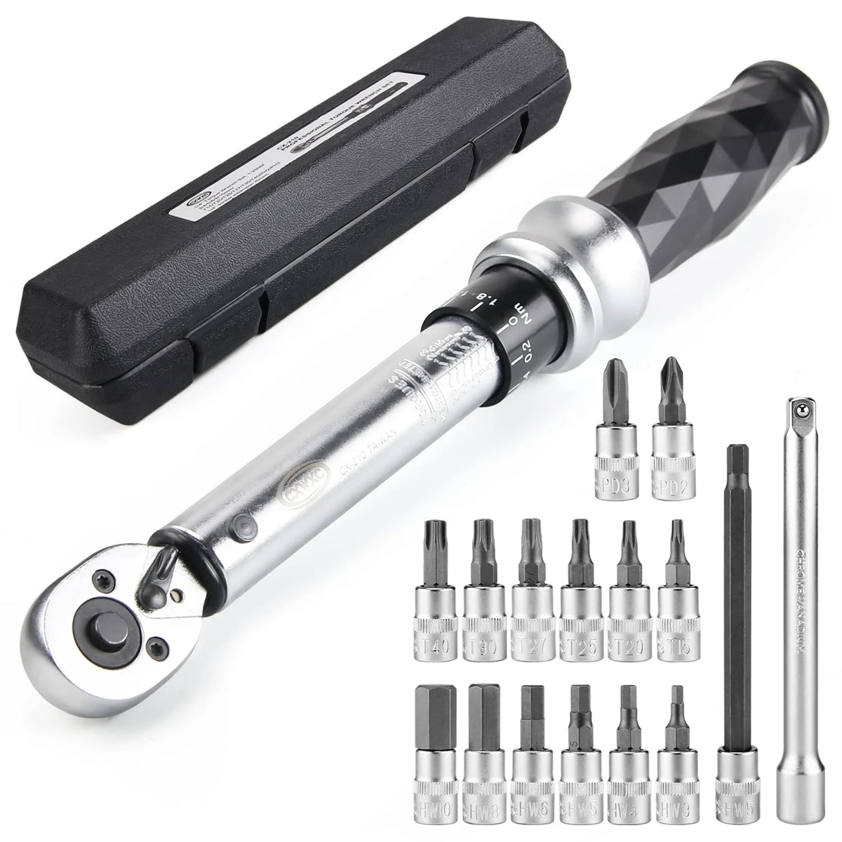 1/4" Drive Click Torque Wrench Set 1-25 Nm Bicycle Tool Kit K325357