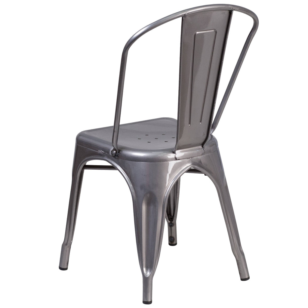 Grey Metal Stackable Indoor Chair O90609