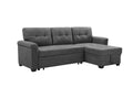 Gray Fabric Reversible Sectional Sleeper Sofa Chaise with Storage C840712