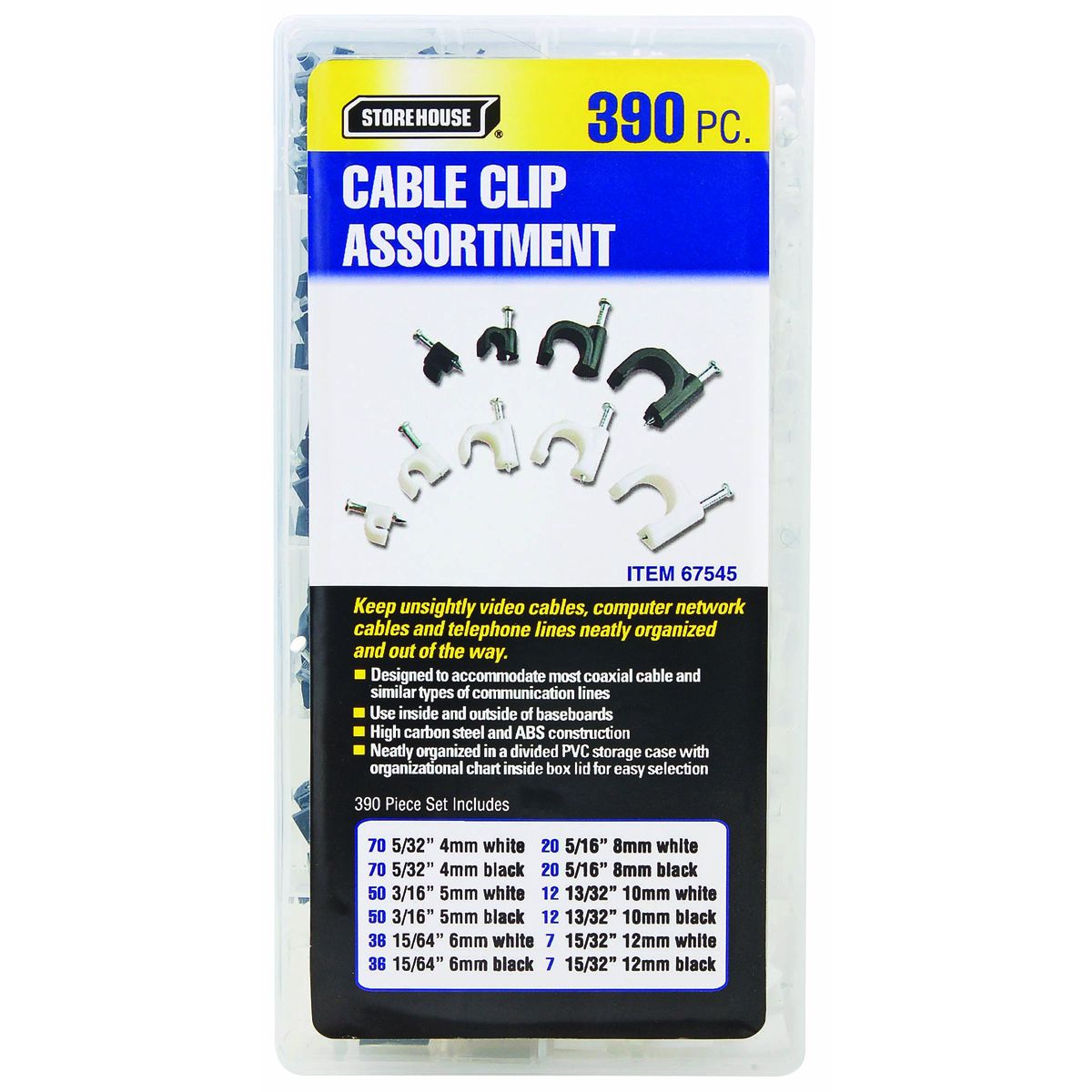 Nail-In Cable Clip Assortment 390 Pack X876195
