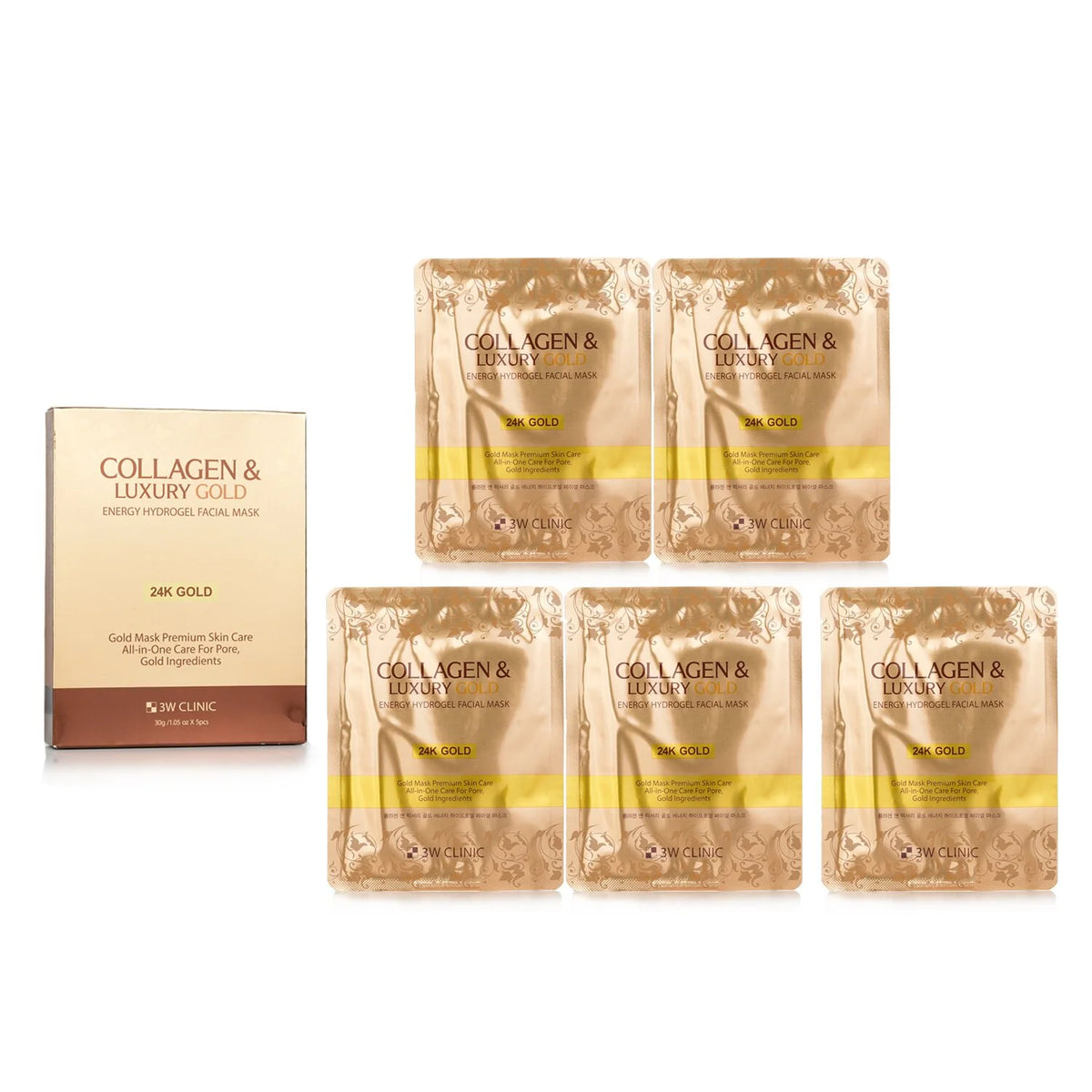 Collagen & Luxury Gold Energy Hydrogel Facial Mask 30g x 5pcs X282801