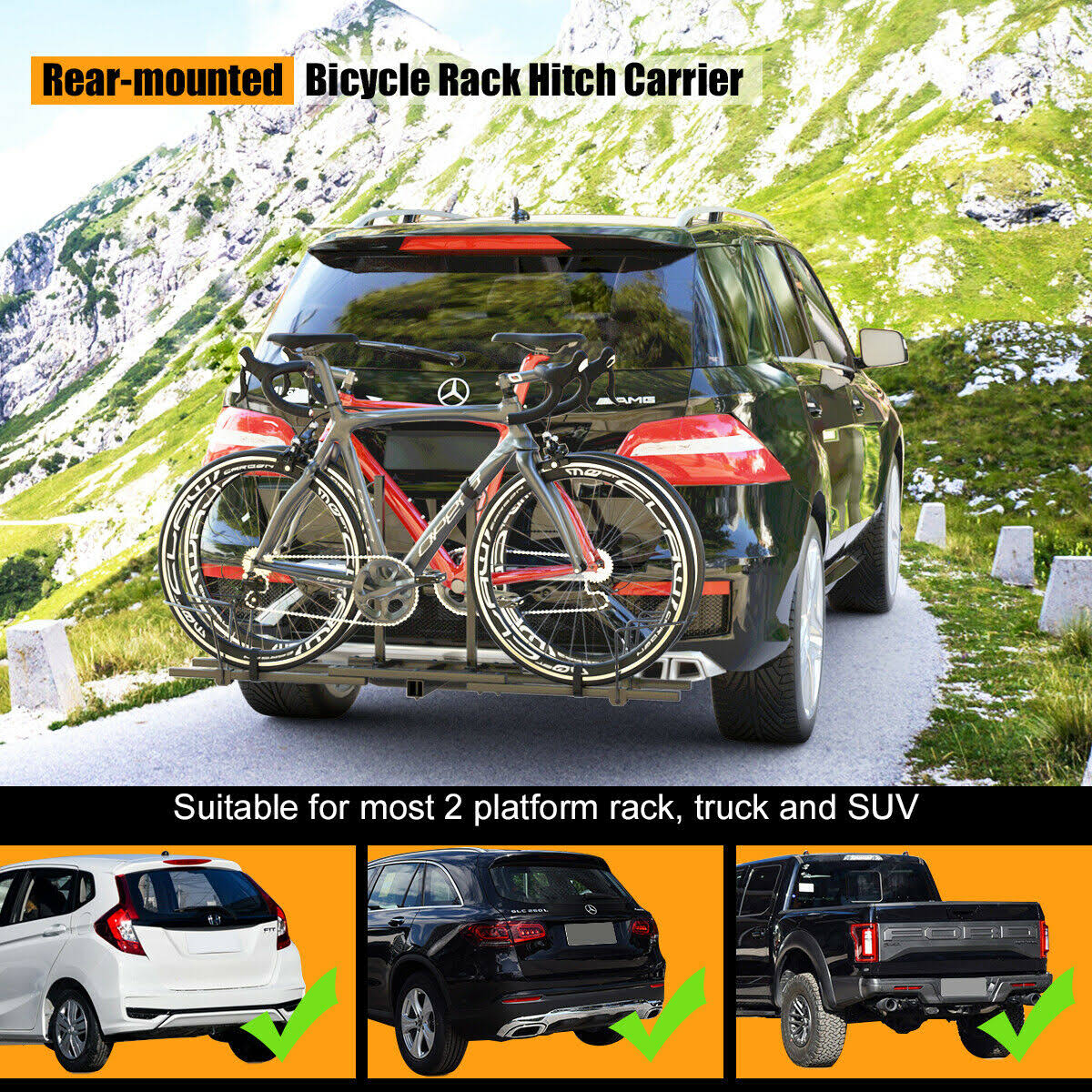 2x22 Heavy Duty 2 Bicycle Hitch Mount Carrier X65205