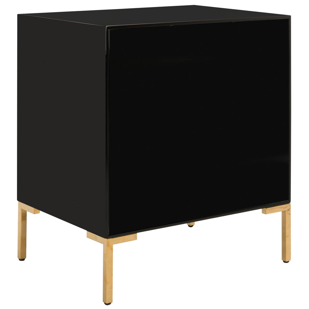 Black/Brass 3-Drawer Side Table L8478