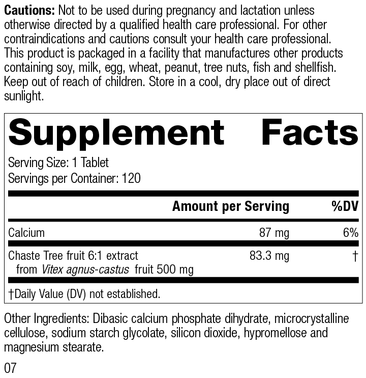 Chaste Tree 120 Tablets O525804