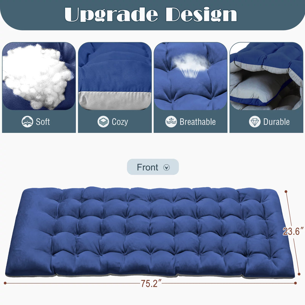 Adjustable 4-Position Folding Camping Cot with Pillow A69980